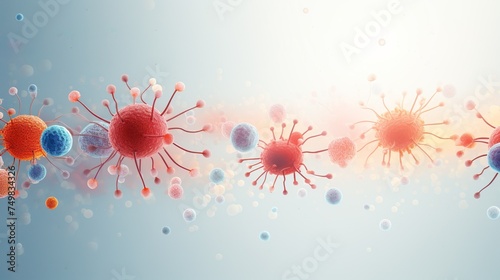 Abstract bacteria, probiotics, gram positive bacteria illustration photo
