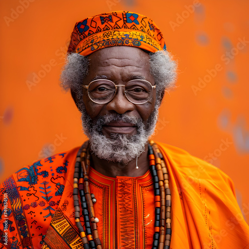 Traditional African Portrait of an Elderly Nigerian Man