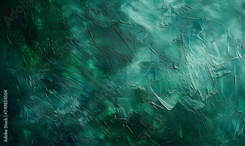 Paint background dark green color grunge trendy holographic soft texture, Generative AI 