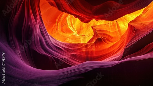 Abstract blue background with flowing light lines in a wave-like pattern.