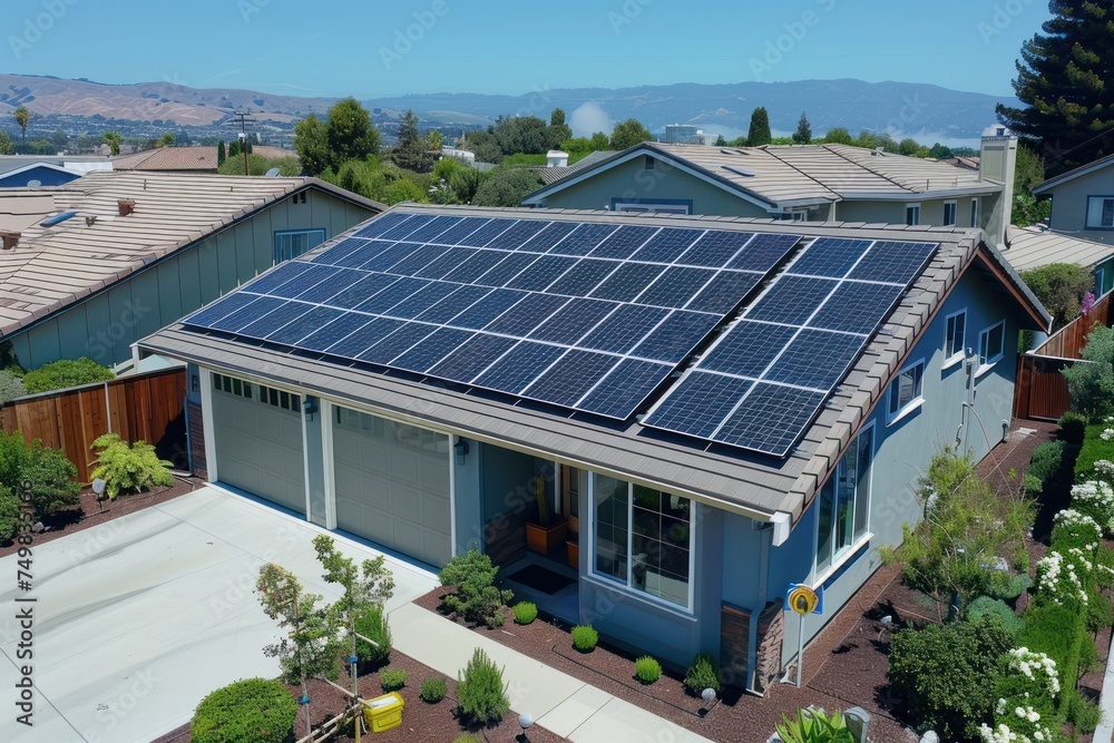 Solar panels being installed on homes or appearing on roofs Solar panels being installed on homes or appearing on roofs
