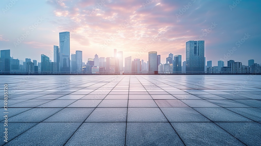 Cityscape with modern architecture under a blue sky and clouds. Cityscape with modern architecture under a blue sky and clouds.