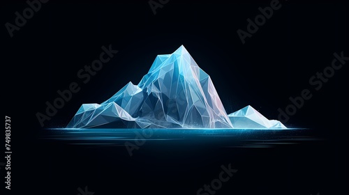 Glaciers, iceberg pieces, blue blocks of ice, frozen water and snow isolated on transparent background. Vector realistic set of cold arctic, polar or antarctic floes drifting in sea © Michel 
