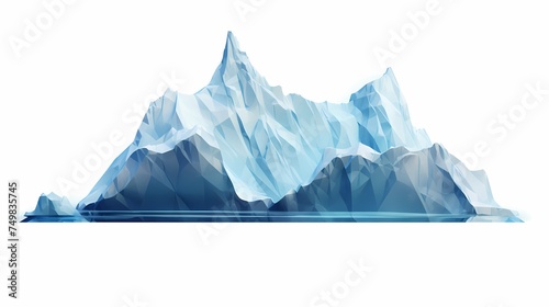 Glaciers, iceberg pieces, blue blocks of ice, frozen water and snow isolated on transparent background. Vector realistic set of cold arctic, polar or antarctic floes drifting in sea
