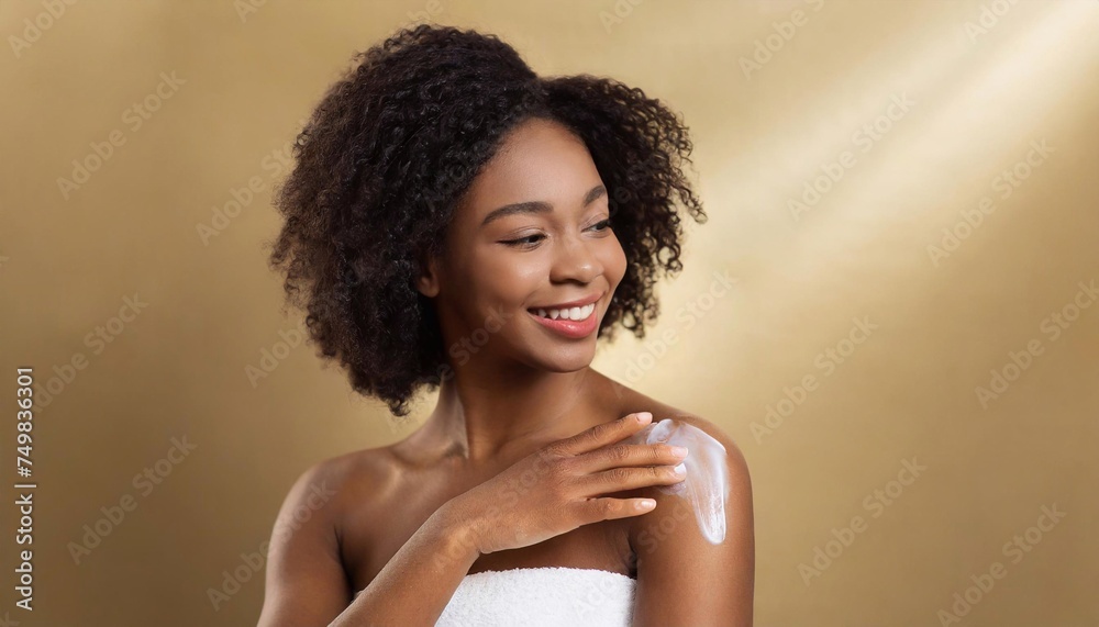 portrait of a woman with cream portrait of a woman with cream