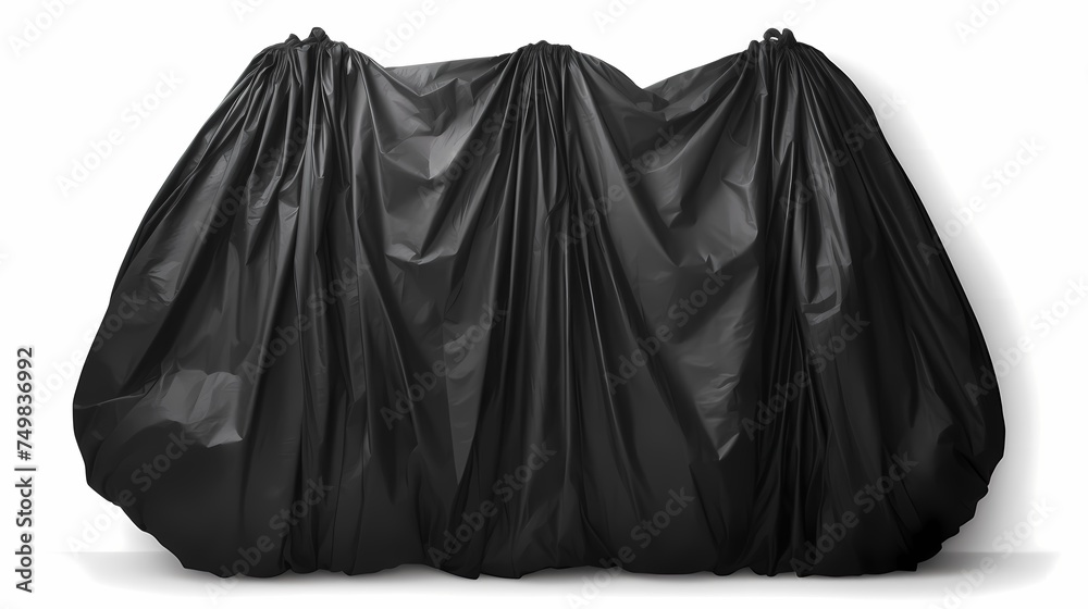close up garbage bag on white background clipping path