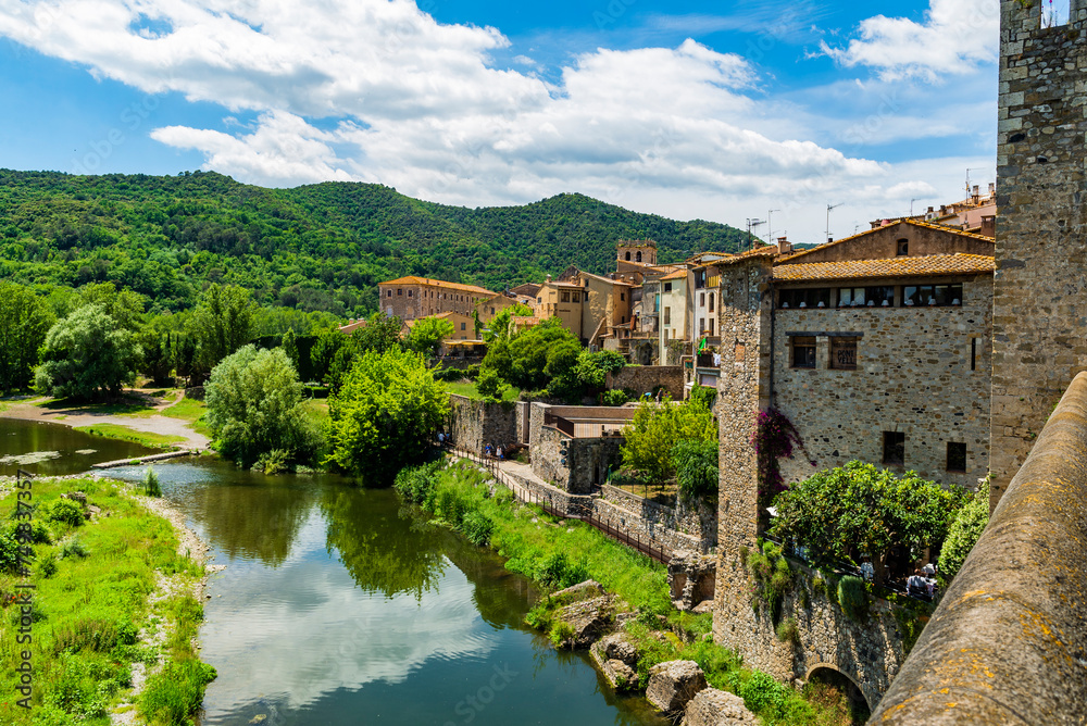 Beautiful views of the stunning city of Besalu, in Catalonia, Spain