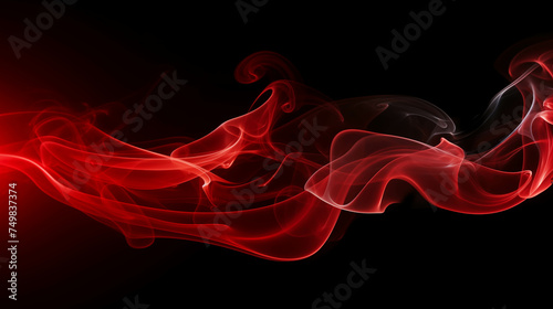 red cigarette smoke On a black background.