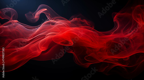 red cigarette smoke On a black background.