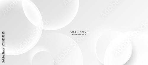 Abstract minimalist white background  with circular elements vector photo