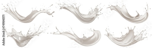Set of milk splashes, cut out
