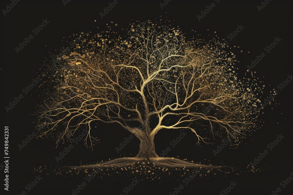 Genealogy tree illustration - obrazy, fototapety, plakaty 