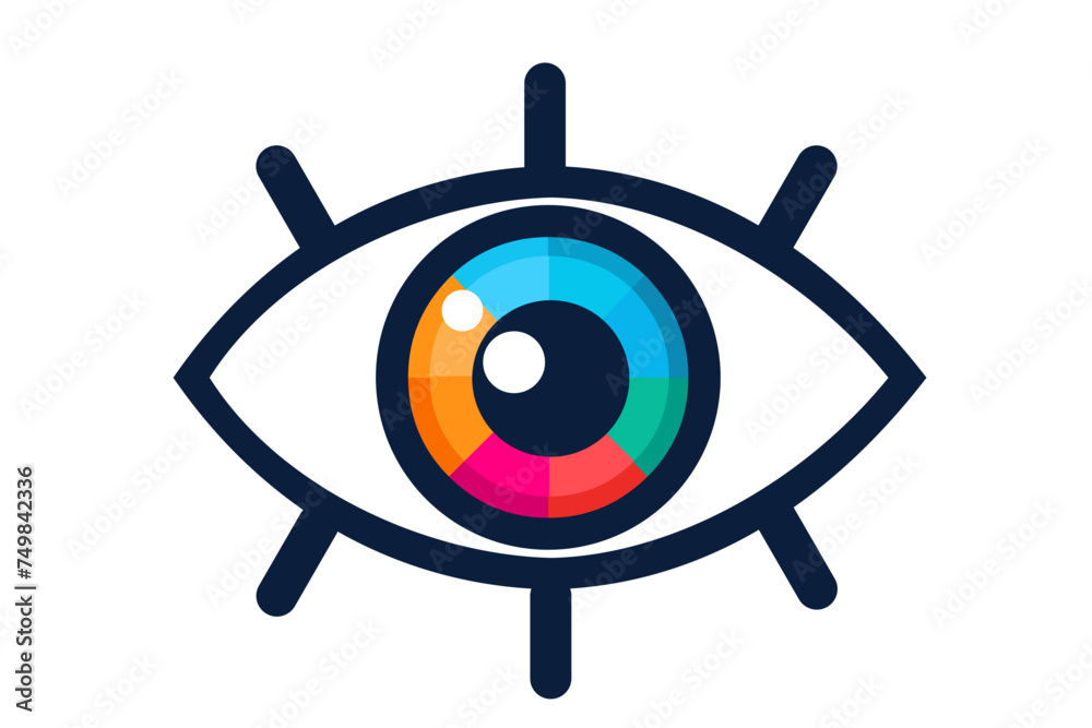 eye icon eye symbol eye logo flat colorful vector
