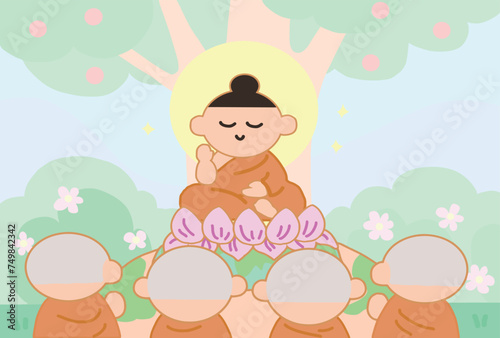 The  Buddha taught the Dhamma to the monks. 