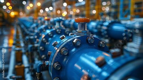 Close up of high pressure valves and pipelines in an industrial setting, reflecting precision and reliability in fluid control.