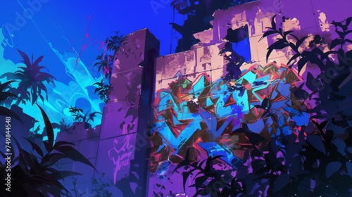 Anime style Graffiti envirment background