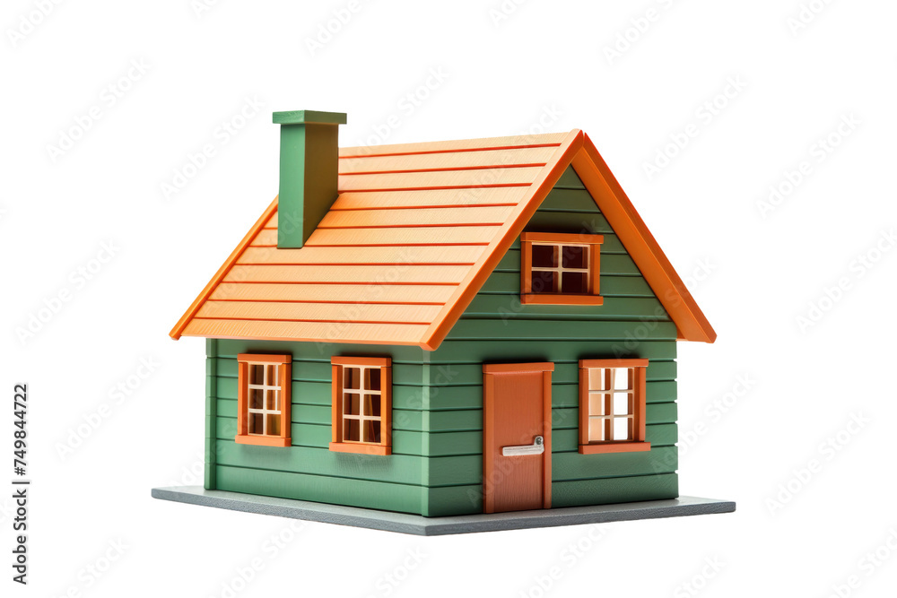 Small Green House With Brown Roof. A small green house with a brown roof stand in a grassy field under a clear blue sky. The house is compact and well maintained blending harmoniously. Small Green House With Brown Roof. A small green house with a brown roof stand in a grassy field under a clear blue sky. The house is compact and well maintained blending harmoniously.
