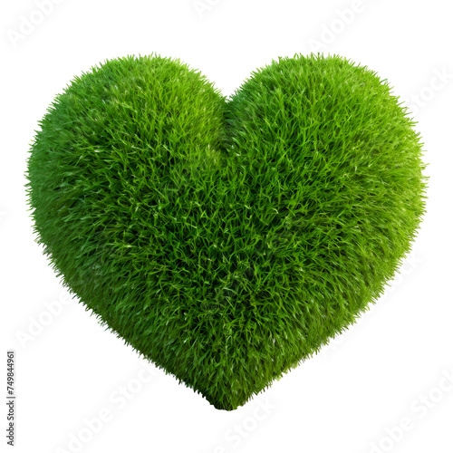 Realistic green lawn in the shape of a heart