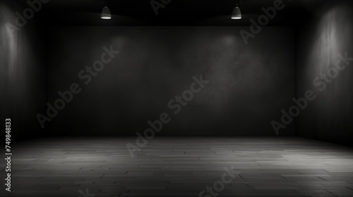 Dark Studio Room with Abstract Texture. Product Showcase Spotlight Background. © Tahir