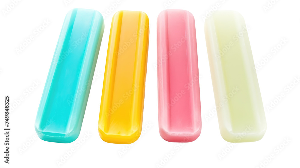 Group of Three Different Colors of Toothbrushes. Three toothbrushes in varying colors red blue and green displayed together. on White or PNG Transparent Background. Group of Three Different Colors of Toothbrushes. Three toothbrushes in varying colors red blue and green displayed together. on White or PNG Transparent Background.