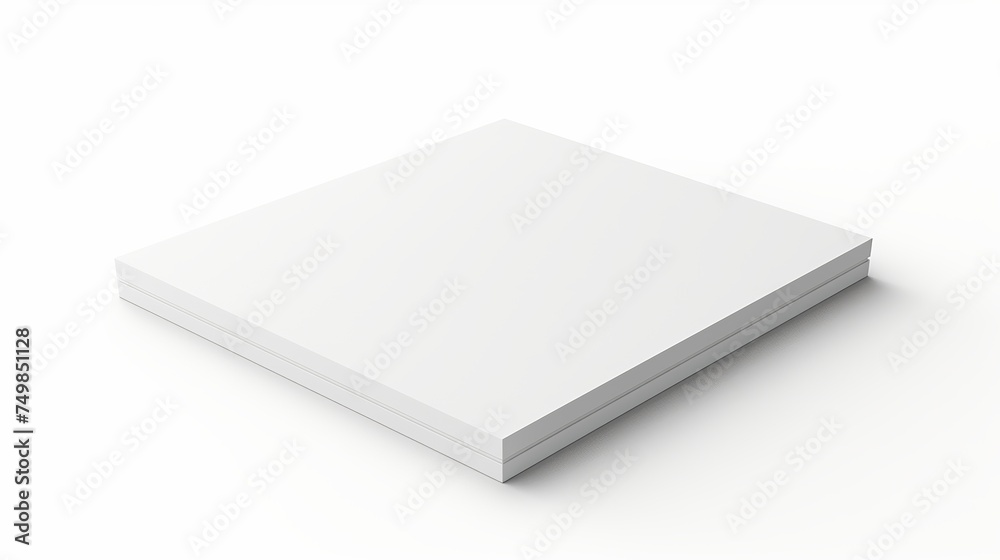 Mockup of a booklet cover isolated, featuring a closed square magazine or brochure template on a white background. Mockup of a booklet cover isolated, featuring a closed square magazine or brochure template on a white background.