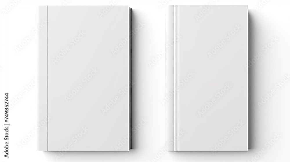 Vector Mockup of Blank Book or Magazine Cover Isolated. Closed Vertical Magazine or Brochure Template on White Background. 3D Illustration.