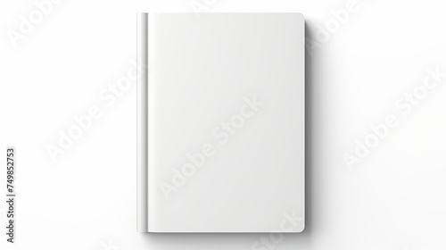 Vector Mockup of Blank White Book Cover Isolated. Closed Vertical Book or Magazine Mockup on White Background. 3D Illustration.