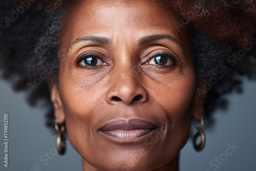 Face of middle-aged black woman photo