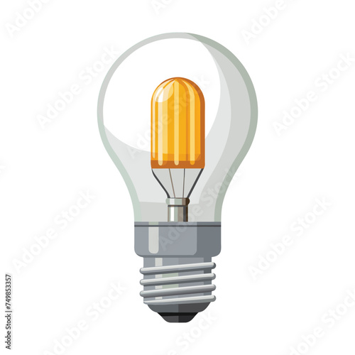 Modern Fluorescent Light Bulb Illustration on White Background