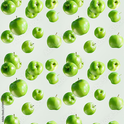 Wallpaper Mural Seamless Pattern of Green Apples on Light Green Background Torontodigital.ca