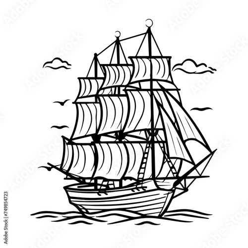 ship isolated on white