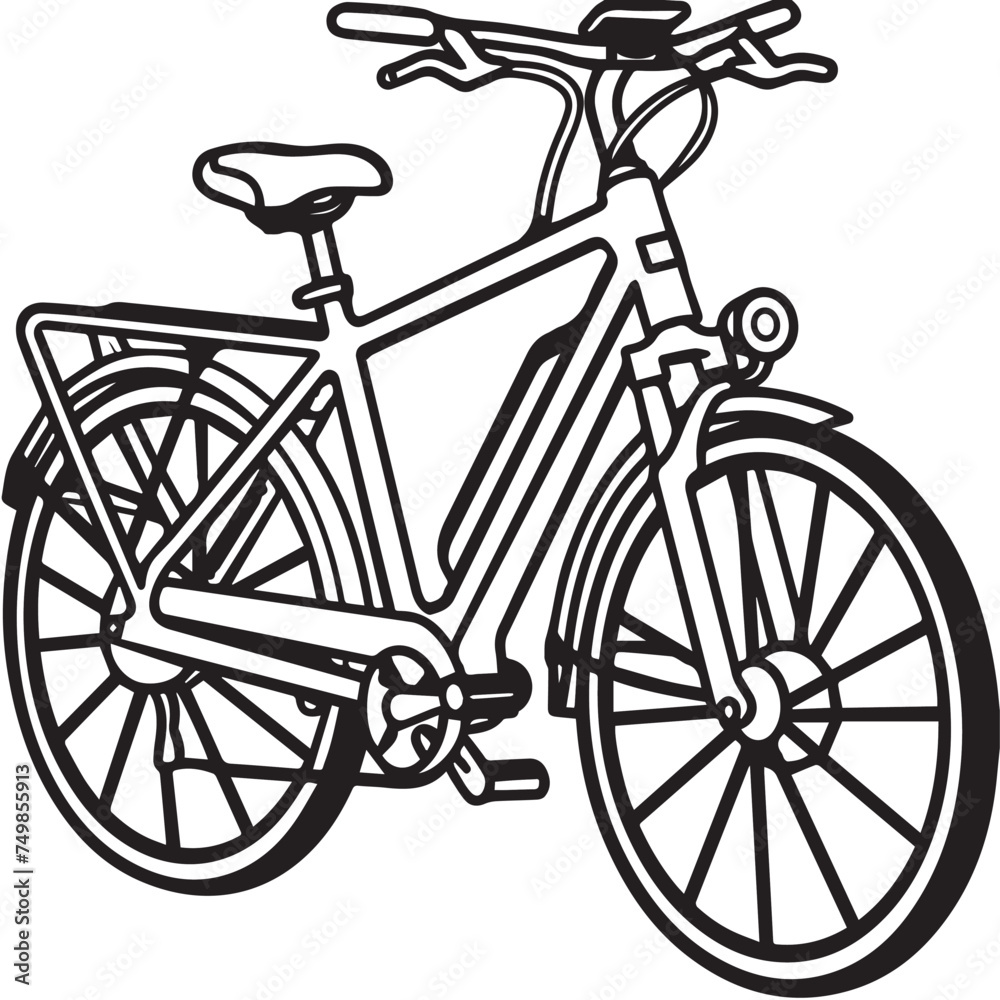 Electric bicycle in cartoon, doodle style . Image for t-shirt, web, mobile apps and ui. Isolated 2d vector illustration in logo, icon, sketch style, Eps 10, black and white. AI Generative Electric bicycle in cartoon, doodle style . Image for t-shirt, web, mobile apps and ui. Isolated 2d vector illustration in logo, icon, sketch style, Eps 10, black and white. AI Generative