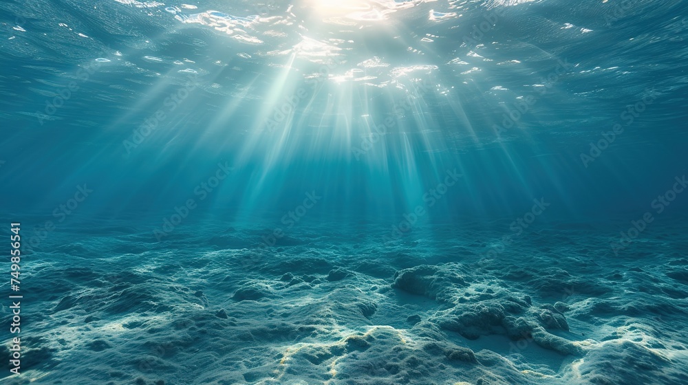Underwater Scene with Rays of Light
