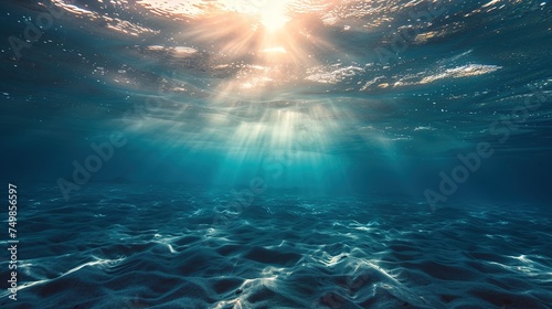 Underwater Scene with Rays of Light