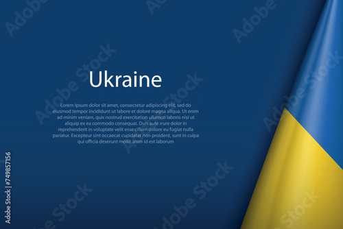 Ukraine national flag isolated on background with copyspace photo