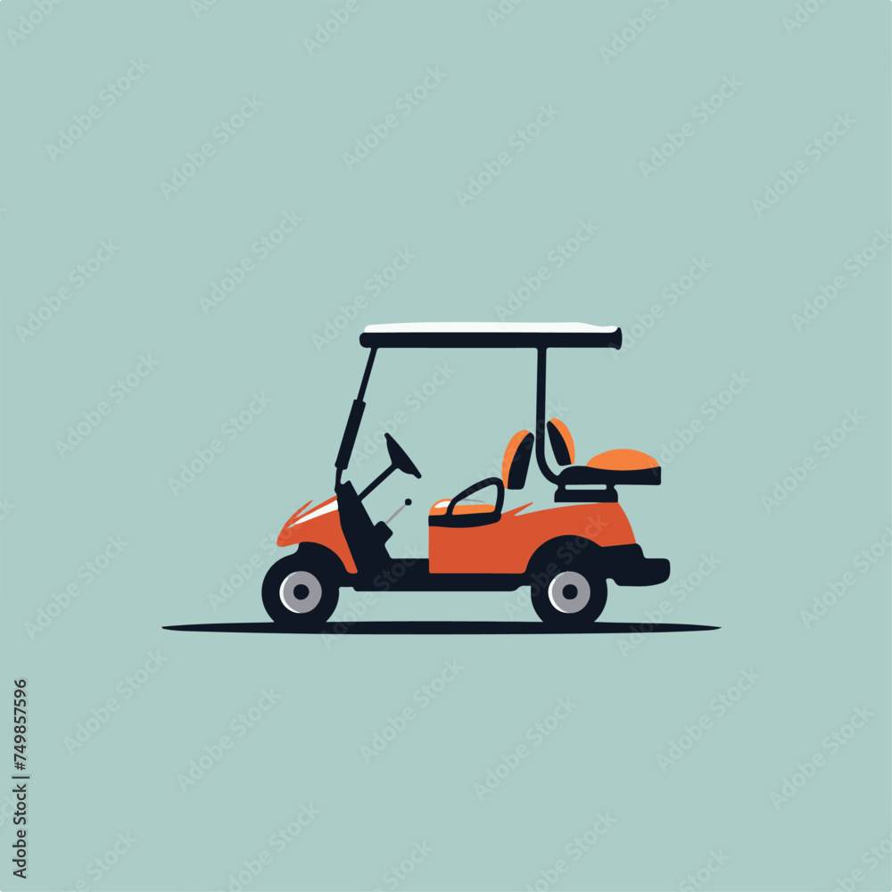 Golf cart in cartoon, doodle style. Image for t-shirt, web, mobile apps and ui. Isolated 2d vector illustration in logo, icon, sketch style, Eps 10. AI Generative