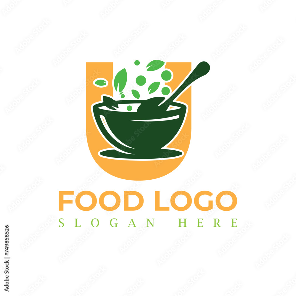 Food logo design template icon symbol for cafe, restaurant, cooking business and organic food symbols with fruits and vegetables. Food logo design template icon symbol for cafe, restaurant, cooking business and organic food symbols with fruits and vegetables.
