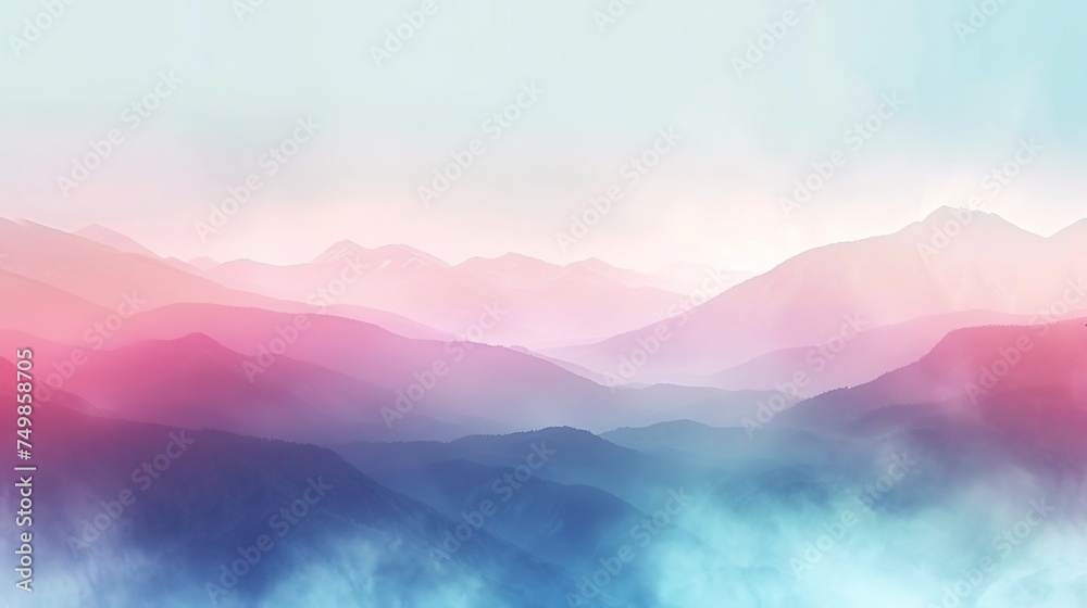 Abstract Colorful Wallpaper of the Misty Mountain Range Background. - obrazy, fototapety, plakaty 