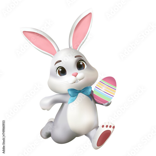 3D easter bunny, cartoon rabbit, animal character