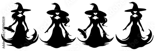 Hand drawn vector illustration  sketch of witches 