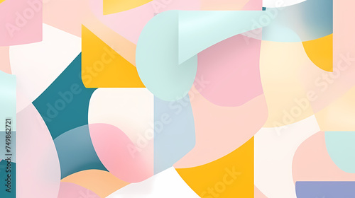 Pastel background with abstract geometric shapes