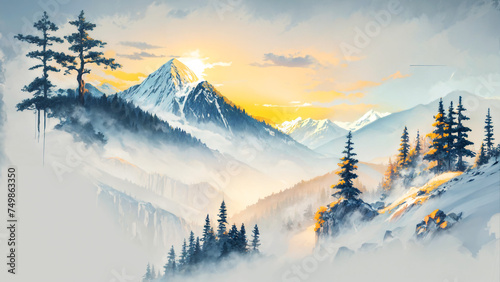 sunrise in the mountains © Enfal