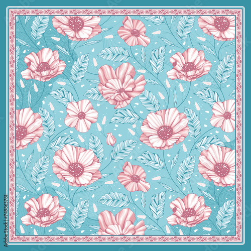 beautiful floral scarf design 6