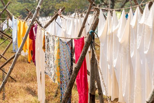 Cochin Laundry with washing lines of sheets and ironing rooms