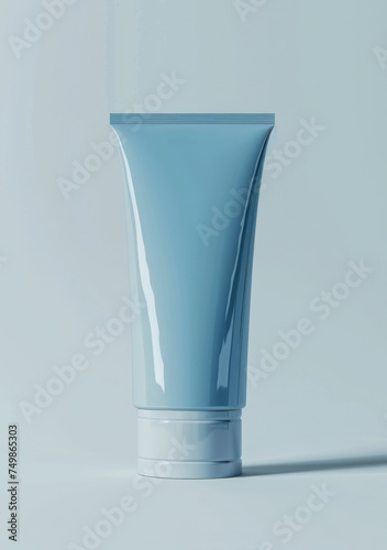 cosmetic packaging mockup blank light blue isolated