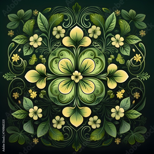 green leafy design inspired by Celtic patterns