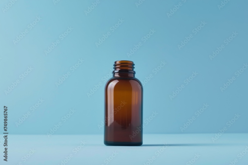 bottle of pills on a blue background. Space for text. Medical and health care concepts. bottle of pills on a blue background. Space for text. Medical and health care concepts.