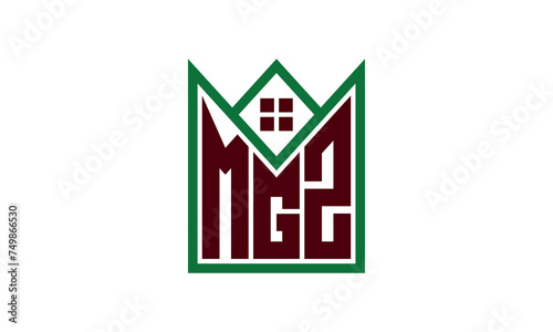 MGZ initial letter real estate builders logo design vector. construction, housing, home marker, property, building, apartment, flat, compartment, business, corporate, house rent, rental, commercial photo