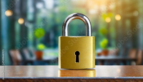 A lock on a table, security symbol 