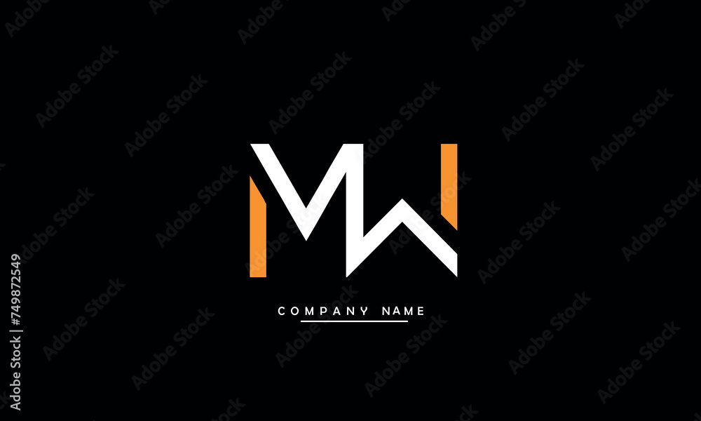 WM MW, W, M Abstract Letters Logo Monogram WM MW, W, M Abstract Letters Logo Monogram